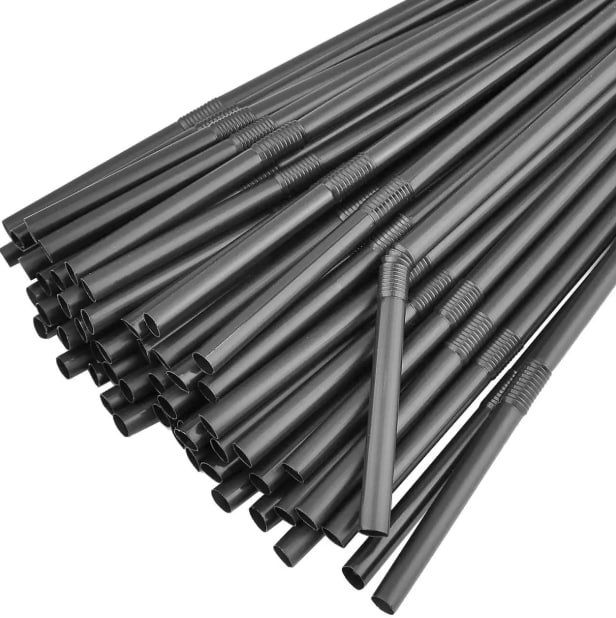 Black Corrugated Straw 4.8mm x 21cm