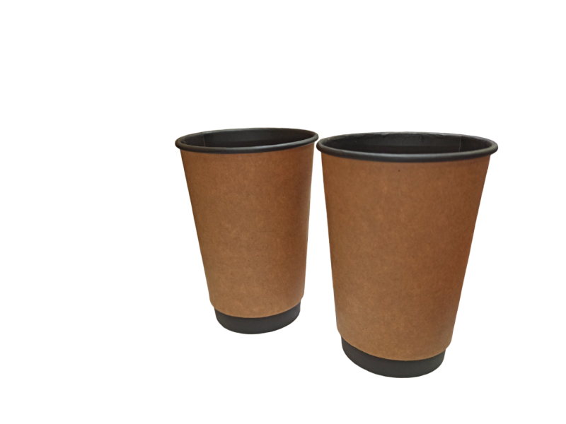 Paper cup 340 ml (double wall) BLACK-KRAFT pack of 50
